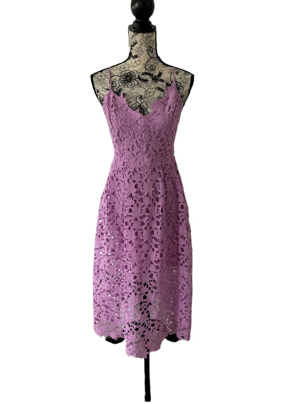ASTR THE LABEL Purple Lace A Line Midi Dress Sz X Small